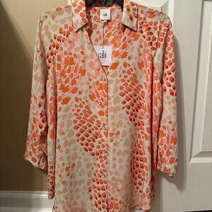 Cabi Go-To Blouse in Peach Cheeky Skin Item #6081 Size Small